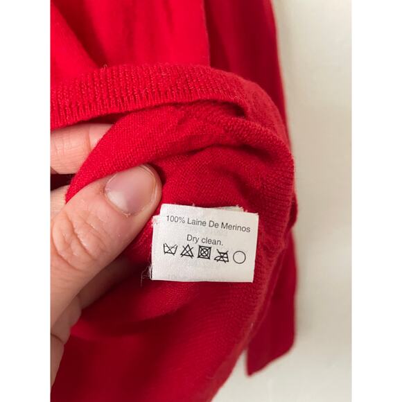 J.Crew Merino Wool Turtle Neck Roll Neck Red Sweater Holidays Christmas Modest M - Picture 4 of 10